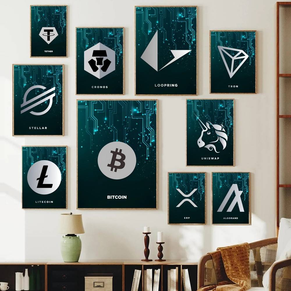 Office Tech Logo - Poster con Simbolo Crypto Tech Circuit,