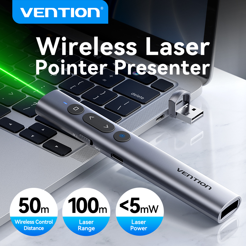 Presentation Remote Laser - Presentatore puntatore Laser Wireless Vention 100m