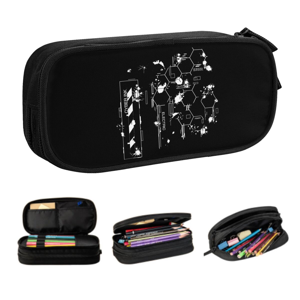 Office Tech Bag - Astuccio personalizzato giapponese Tokyo Hexagons Cyber