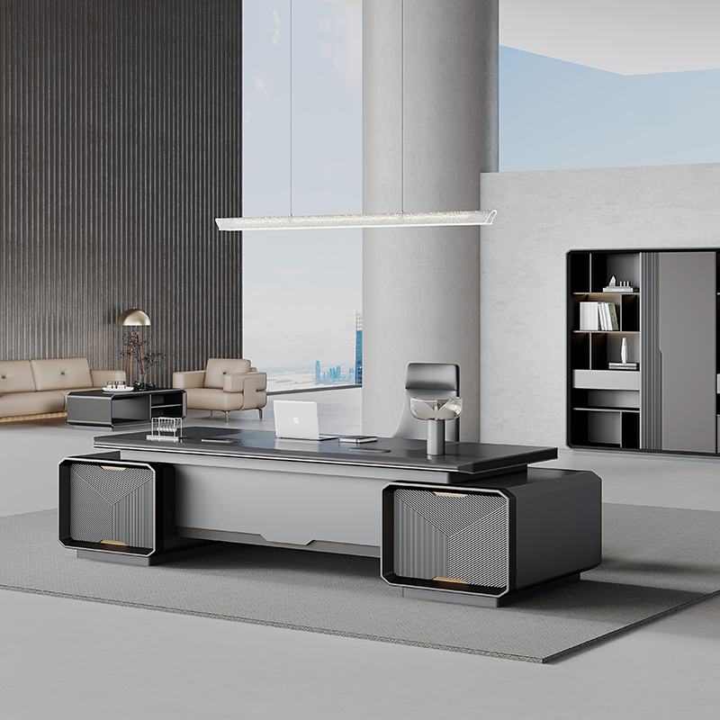 Office Tech Furniture - -Scrivania moderna di lusso in legno